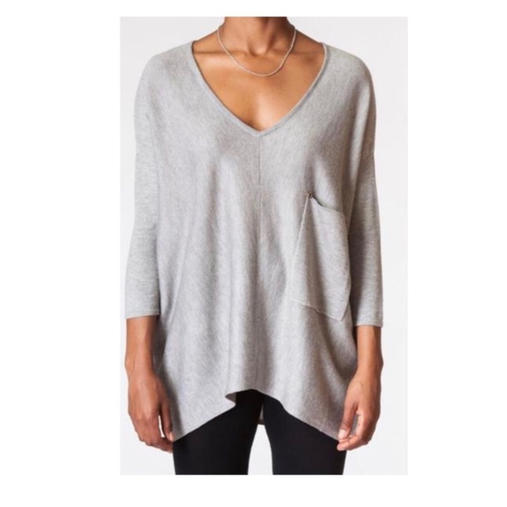 Kerisma Raven Gray Oversized V Neck Sweater